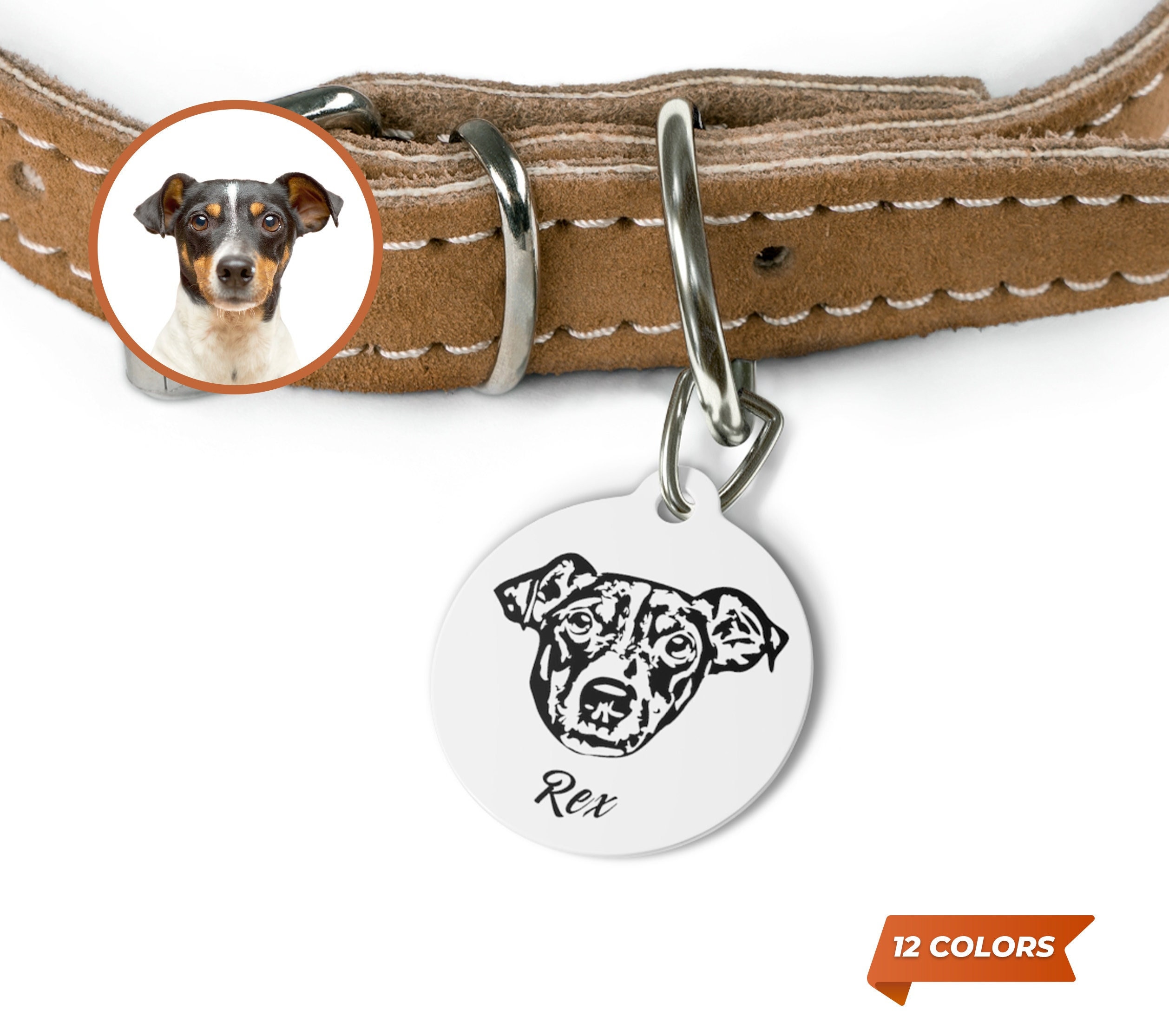Individuelle Haustiermarke vom Foto, personalisierte Namensmarke für Hunde und Katzen