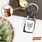 custom pet portrait keychain