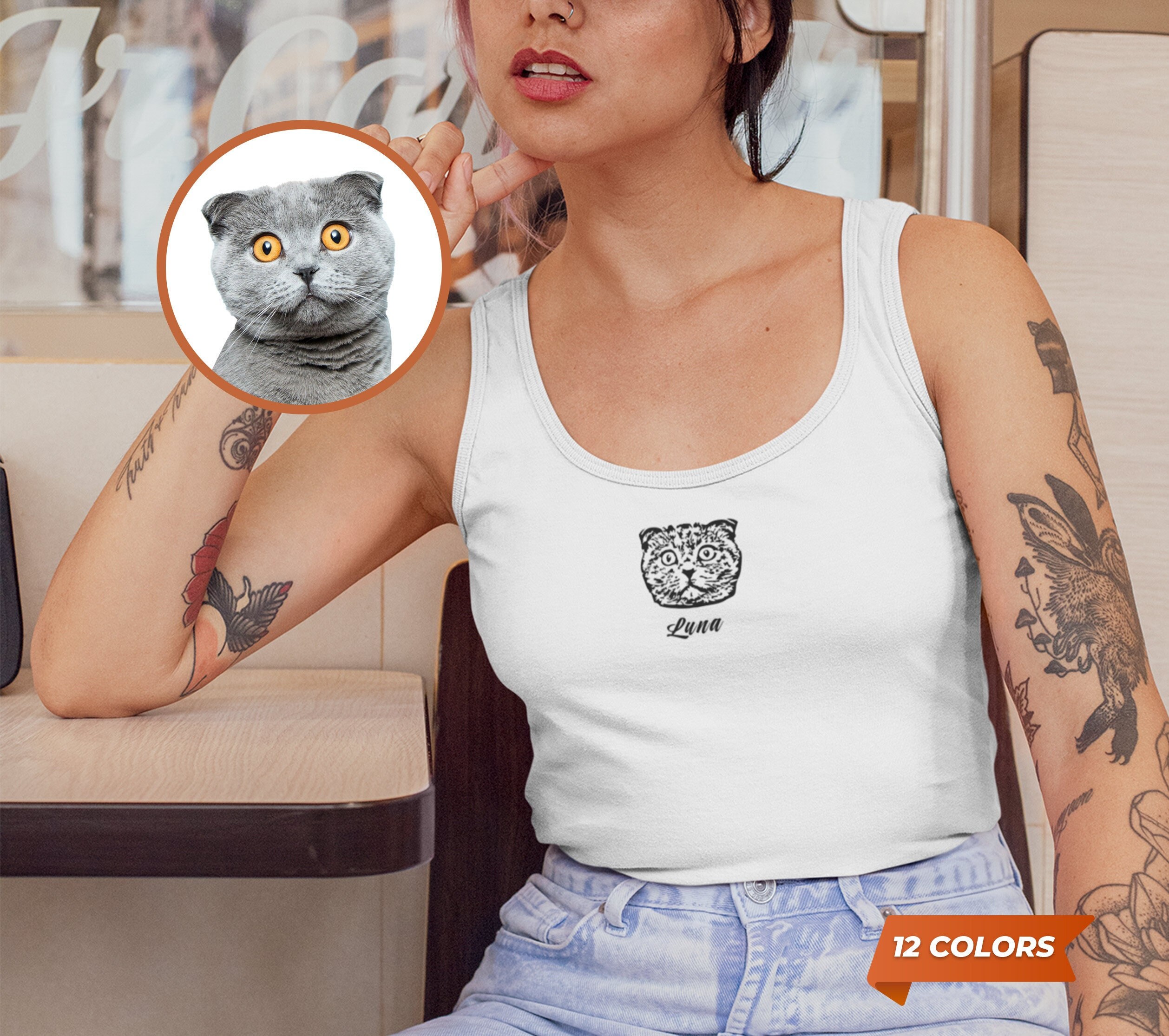 Camiseta com foto de animal de estimação